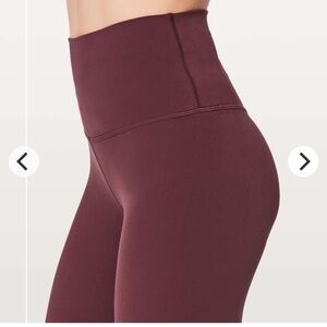 Lululemon Align Plum Shadow (Burgundy) Full Length High-Waisted Leggings. Nulu